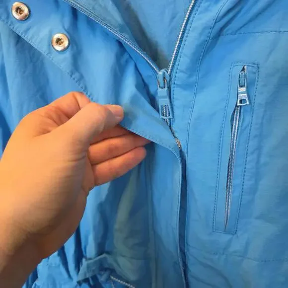 J.Crew Women's Blue Hooded Lightweight Jacket XL NWOT - Picture 4 of 9